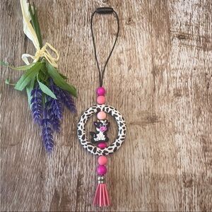 Car Charms Flower Cow Hanging Home Decor Silicone Bead Handcrafted Artisan